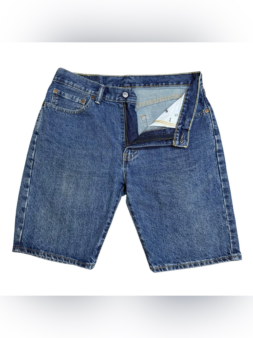 Levi's 505 Denim Shorts Mens 32 Blue Excellent Regular Fit Jorts 100% Cotton 20” - Picture 3 of 12